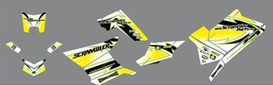 Kit deco 850-1000 scrambler Blanc/Jaune