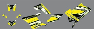 Kit deco 850-1000 scrambler Noir/jaune/vert